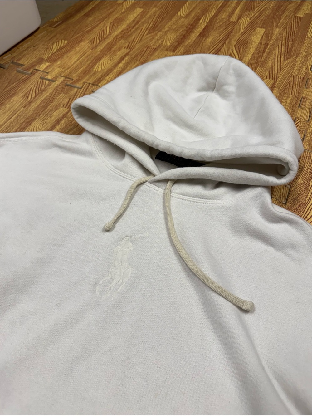Polo Ralph Lauren Big Pony Hoodie Men’s XXL White Pullover Center Logo Preppy